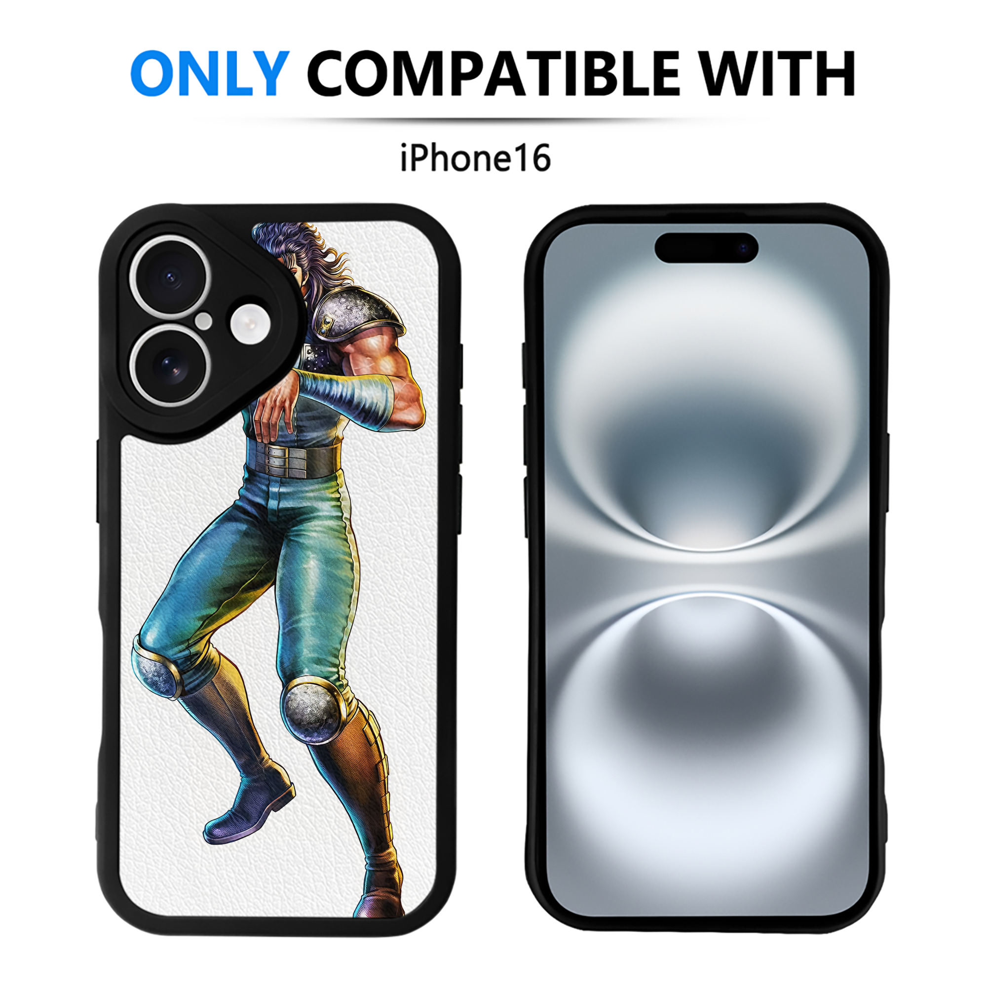 （画像用） 北斗の拳 Fist of the North Star 【iPhone 16シリーズ対応】シリコンスマホケース（レザー調） 材質：シリコン